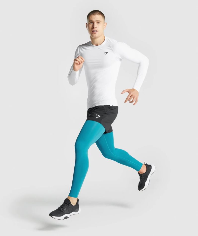 Legginsy Gymshark Element Baselayer Męskie Turkusowe | PL 037UZV